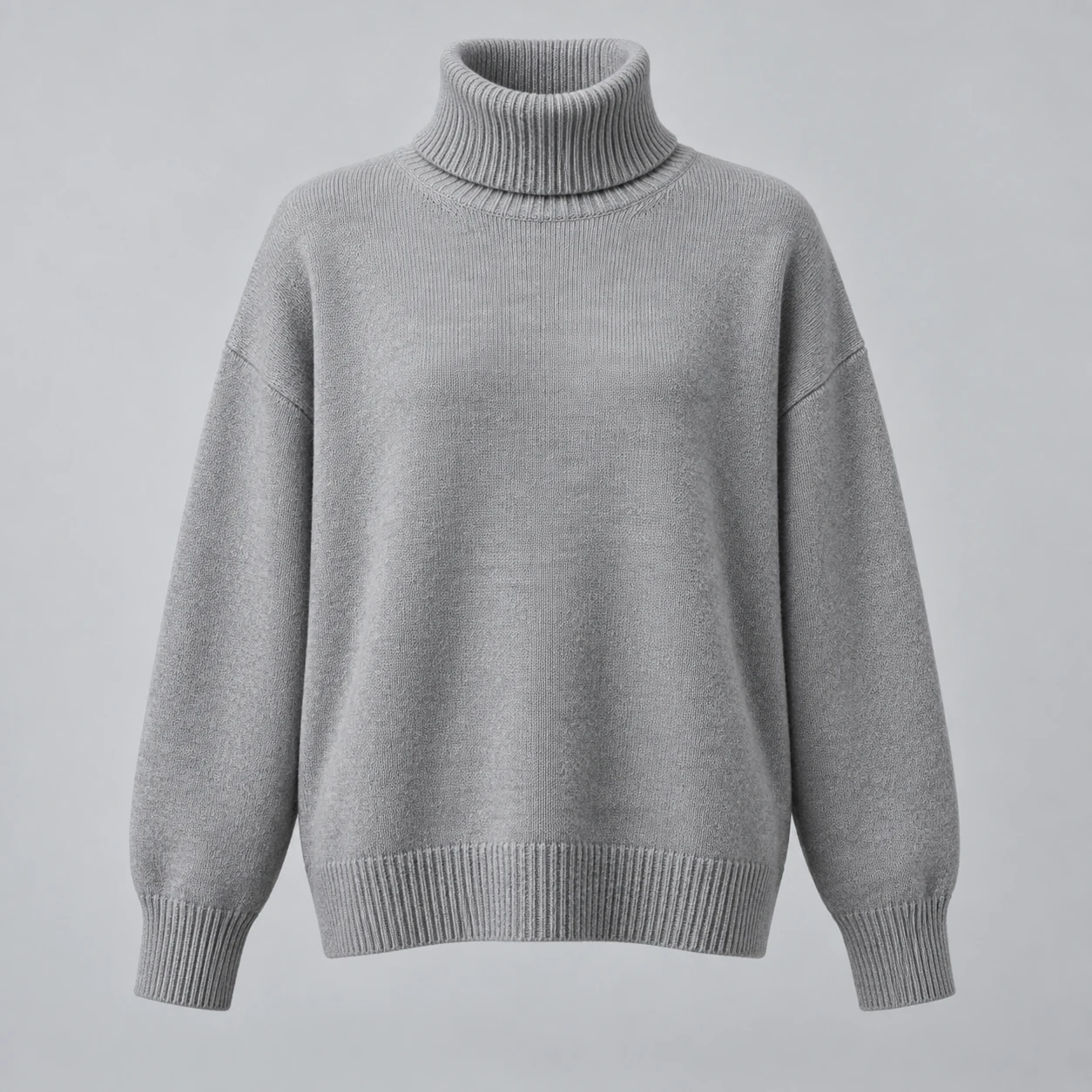 Drift Relaxed Turtleneck in Mist, front view